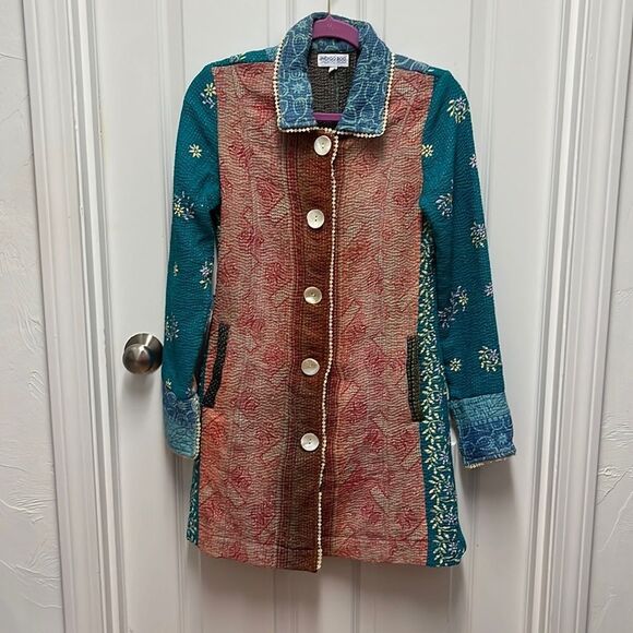 Quilted Patchwork Boho‎ Floral Duster Coat - Picture 1 of 8